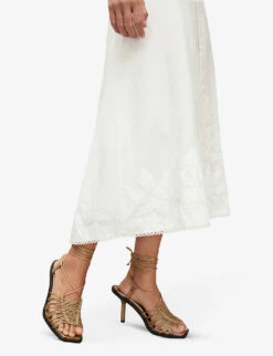 AllSaints Mala Floral Broderie Woven And Cotton-blend Maxi Dress -Ted Baker Store R04085159 CHALKWHITE ALT05