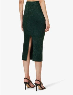 Moonlight Metallic-weave Stretch-woven Midi Skirt -Ted Baker Store R04085295 EDEN ALT03