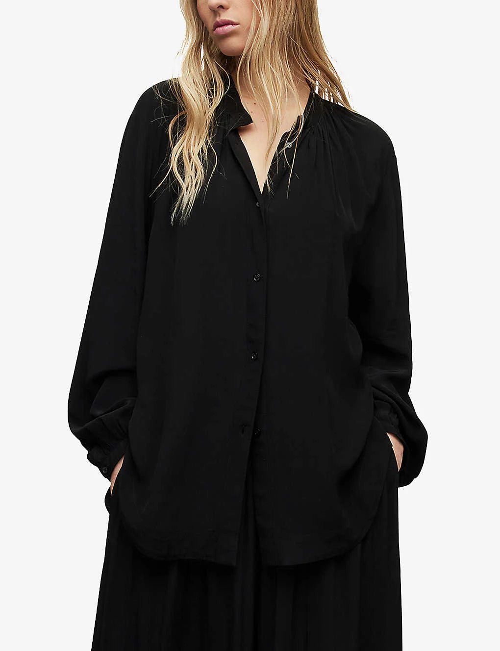 AllSaints Hezzy Balloon-sleeve Woven Shirt 5 AllSaints Hezzy Balloon-sleeve Woven Shirt - Image 3