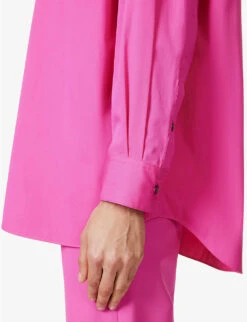 THEORY Oversized-fit Curved-hem Cotton Shirt -Ted Baker Store R04085923 CARNATION ALT04