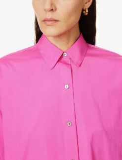 THEORY Oversized-fit Curved-hem Cotton Shirt -Ted Baker Store R04085923 CARNATION ALT05