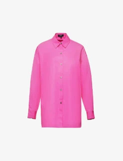 THEORY Oversized-fit Curved-hem Cotton Shirt