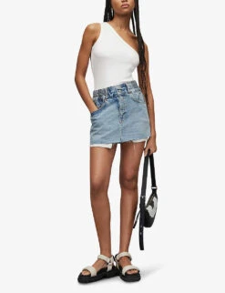 AllSaints Stef Asymmetric One-shoulder Woven Top 8 AllSaints Stef Asymmetric One-shoulder Woven Top -Ted Baker Store R04086630 WHITE ALT01