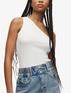 AllSaints Stef Asymmetric One-shoulder Woven Top 9 AllSaints Stef Asymmetric One-shoulder Woven Top -Ted Baker Store R04086630 WHITE ALT02