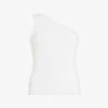 AllSaints Stef Asymmetric One-shoulder Woven Top -Ted Baker Store R04086630 WHITE M