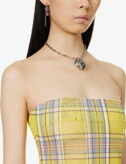 Peri Check-print Corseted Stretch-recycled Polyester Top 11 Peri Check-print Corseted Stretch-recycled Polyester Top -Ted Baker Store R04086801 DIONPLAID ALT04