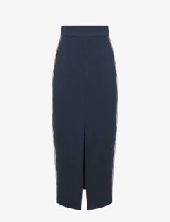 Reiss Pia High-rise Side-stripe Stretch-woven Pencil Skirt