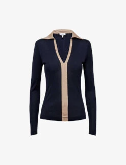 Reiss Allie V-neck Knitted Top