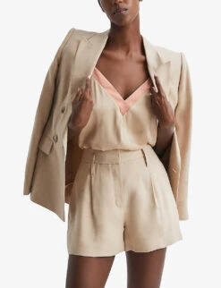 Reiss Payton Double-strap Silk-blend Vest Top 9 Reiss Payton Double-strap Silk-blend Vest Top -Ted Baker Store R04087048 PINKNUDE ALT02