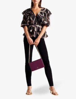 Ted Baker Jasmyna Abstract-print Woven Top -Ted Baker Store R04087285 BLACK ALT01