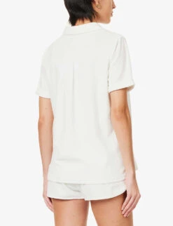 Melissa Odabash Tori Logo-plaque Cotton-blend Shirt -Ted Baker Store R04090069 WHITE ALT03