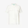 Melissa Odabash Tori Logo-plaque Cotton-blend Shirt -Ted Baker Store R04090069 WHITE M
