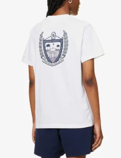 Beverly Hills Logo-embellished Cotton-jersey T-shirt -Ted Baker Store R04090225 WHITENAVY ALT03