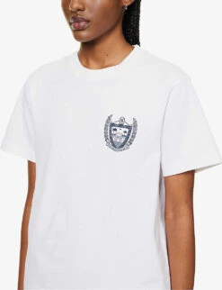 Beverly Hills Logo-embellished Cotton-jersey T-shirt -Ted Baker Store R04090225 WHITENAVY ALT04