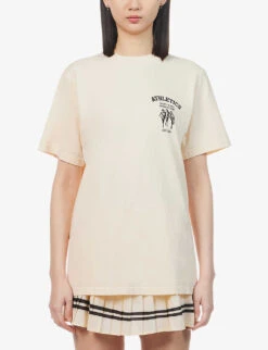 Athletics Graphic-print Cotton T-shirt -Ted Baker Store R04090237 CREAMBLACK ALT02