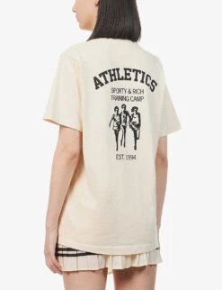 Athletics Graphic-print Cotton T-shirt -Ted Baker Store R04090237 CREAMBLACK ALT03