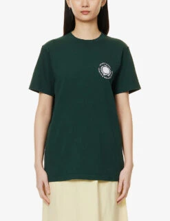 Globe Logo-print Cotton-jersey T-shirt -Ted Baker Store R04090254 FORESTWHITE ALT02