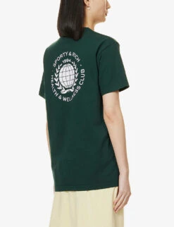 Globe Logo-print Cotton-jersey T-shirt -Ted Baker Store R04090254 FORESTWHITE ALT03