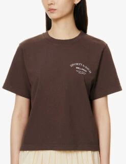 Wellness Slogan-print Cotton-jersey T-shirt 11 Wellness Slogan-print Cotton-jersey T-shirt -Ted Baker Store R04090255 CHOCOLATEWHITE ALT04