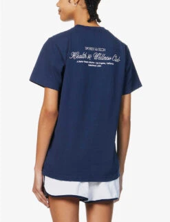 Health Club Logo-print Cotton-jersey T-shirt -Ted Baker Store R04090274 NAVYWHITE ALT03