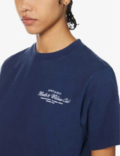 Health Club Logo-print Cotton-jersey T-shirt -Ted Baker Store R04090274 NAVYWHITE ALT04