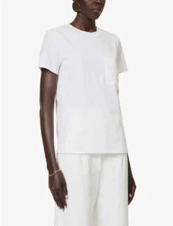 Max Mara Valido Logo-embroidered Cotton-jersey T-shirt -Ted Baker Store R04091095 OPTICALWHITE ALT02