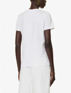 Max Mara Valido Logo-embroidered Cotton-jersey T-shirt -Ted Baker Store R04091095 OPTICALWHITE ALT03