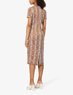 Max Mara Miriam Monogram-print Cotton-blend Midi Dress 11 Max Mara Miriam Monogram-print Cotton-blend Midi Dress -Ted Baker Store R04091105 BRONZE ALT03