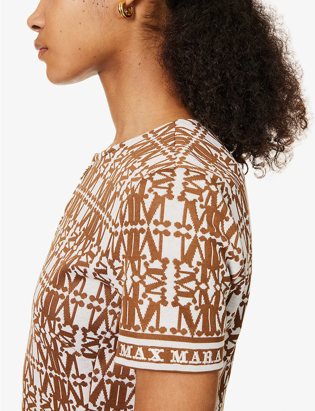 Max Mara Miriam Monogram-print Cotton-blend Midi Dress 8 Max Mara Miriam Monogram-print Cotton-blend Midi Dress - Image 6