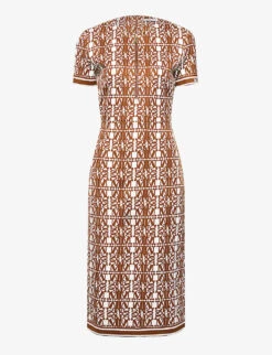 Max Mara Miriam Monogram-print Cotton-blend Midi Dress
