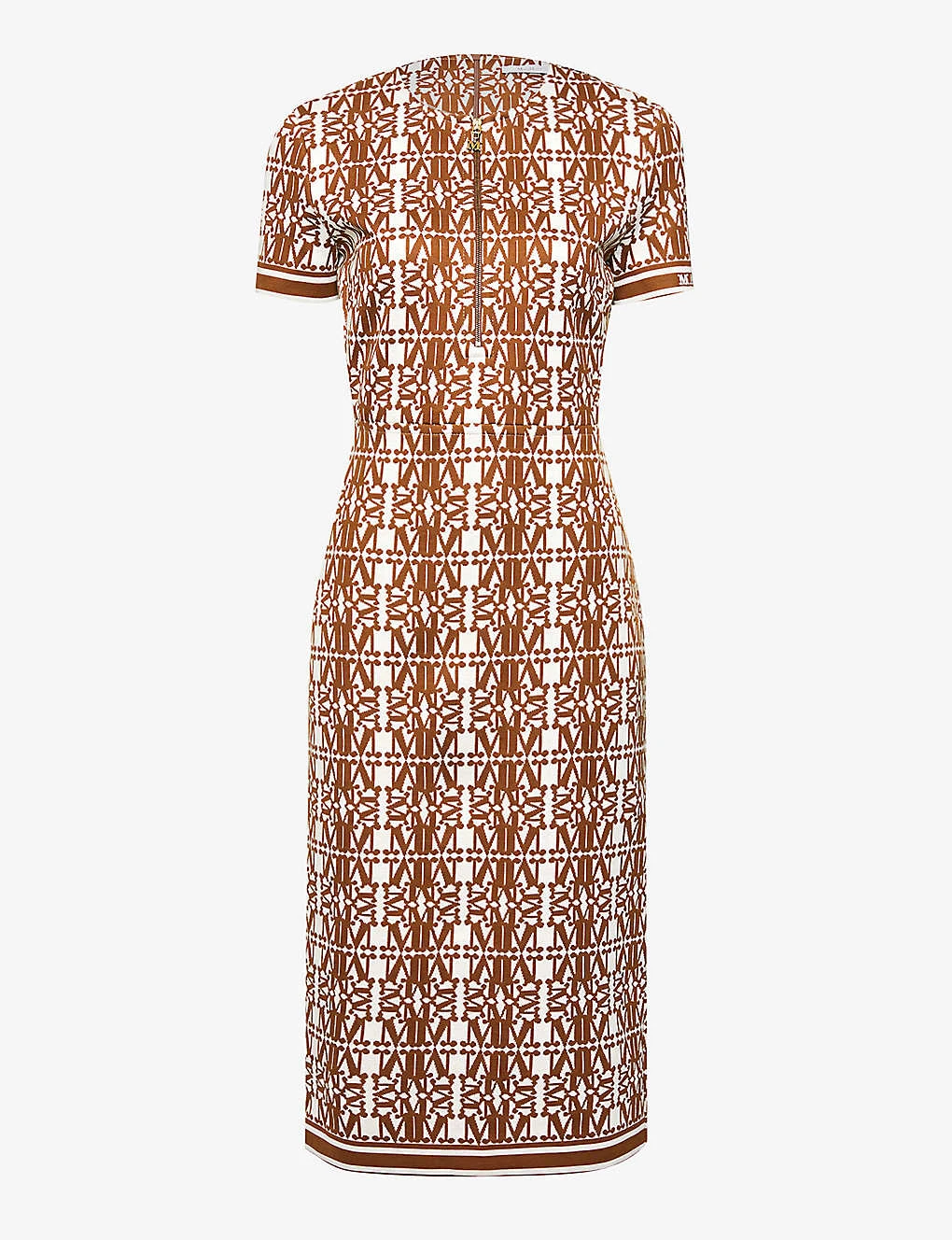 Max Mara Miriam Monogram-print Cotton-blend Midi Dress 3 Max Mara Miriam Monogram-print Cotton-blend Midi Dress