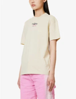 Script Brand-print Cotton-jersey T-shirt 10 Script Brand-print Cotton-jersey T-shirt -Ted Baker Store R04093949 BEIGEBLA ALT02