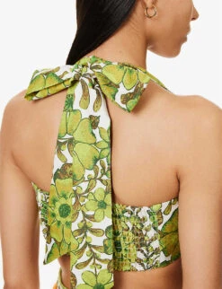 Wallis Floral-print Linen Top -Ted Baker Store R04094263 MYRTLE ALT04