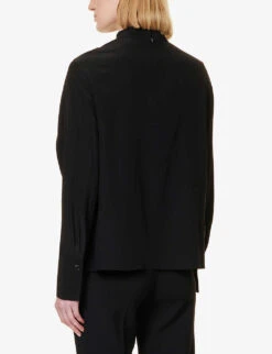 Joseph Bailie Overlay-detail Silk Blouse -Ted Baker Store R04095071 BLACK ALT03