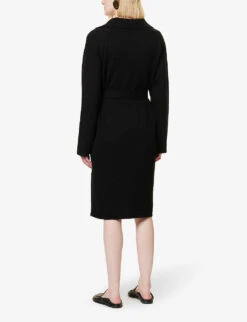 Joseph Oversized V-neck Wool Midi Dress 10 Joseph Oversized V-neck Wool Midi Dress -Ted Baker Store R04095099 BLACK ALT03