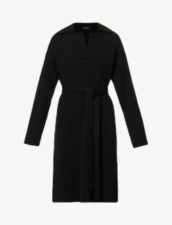 Joseph Oversized V-neck Wool Midi Dress
