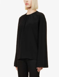 Joseph Braidwood Flared-sleeve Silk Blouse -Ted Baker Store R04095286 BLACK ALT02