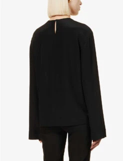 Joseph Braidwood Flared-sleeve Silk Blouse -Ted Baker Store R04095286 BLACK ALT03