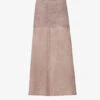 Joseph Sacha Exposed-seam Suede Midi Skirt -Ted Baker Store R04095408 TRUFFLE M