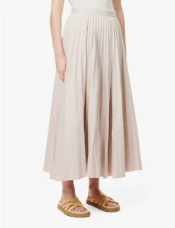 Joseph Siddons Pleated Mid-rise Linen-blend Maxi Skirt -Ted Baker Store R04095419 BLUSH ALT02