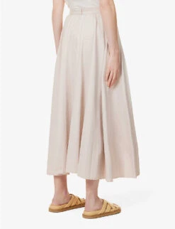 Joseph Siddons Pleated Mid-rise Linen-blend Maxi Skirt -Ted Baker Store R04095419 BLUSH ALT03