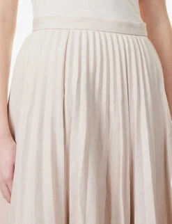 Joseph Siddons Pleated Mid-rise Linen-blend Maxi Skirt -Ted Baker Store R04095419 BLUSH ALT04