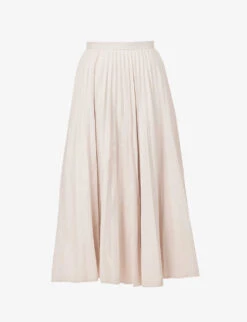 Joseph Siddons Pleated Mid-rise Linen-blend Maxi Skirt