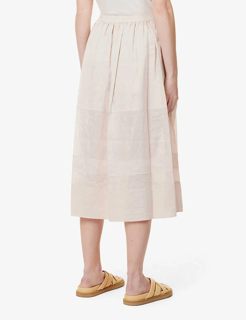 Joseph Menotti Tiered-hem Ramie Midi Skirt 6 Joseph Menotti Tiered-hem Ramie Midi Skirt - Image 4