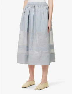 Joseph Sully Panelled Silk Midi Skirt -Ted Baker Store R04095427 DUSTYBLUE ALT02