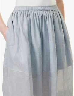 Joseph Sully Panelled Silk Midi Skirt -Ted Baker Store R04095427 DUSTYBLUE ALT04