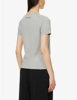 Calvin Klein 1996 Brand-patch Cotton And Recycled-cotton T-shirt 10 Calvin Klein 1996 Brand-patch Cotton And Recycled-cotton T-shirt -Ted Baker Store R04096769 GREYHEATHER ALT03