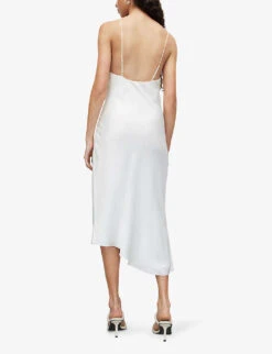 AllSaints Alexia Asymmetric Recycled-polyester Midi Dress -Ted Baker Store R04096901 OYSTERWHITE ALT03