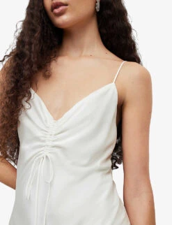 AllSaints Alexia Asymmetric Recycled-polyester Midi Dress -Ted Baker Store R04096901 OYSTERWHITE ALT04