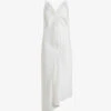 AllSaints Alexia Asymmetric Recycled-polyester Midi Dress 2 AllSaints Alexia Asymmetric Recycled-polyester Midi Dress -Ted Baker Store R04096901 OYSTERWHITE M